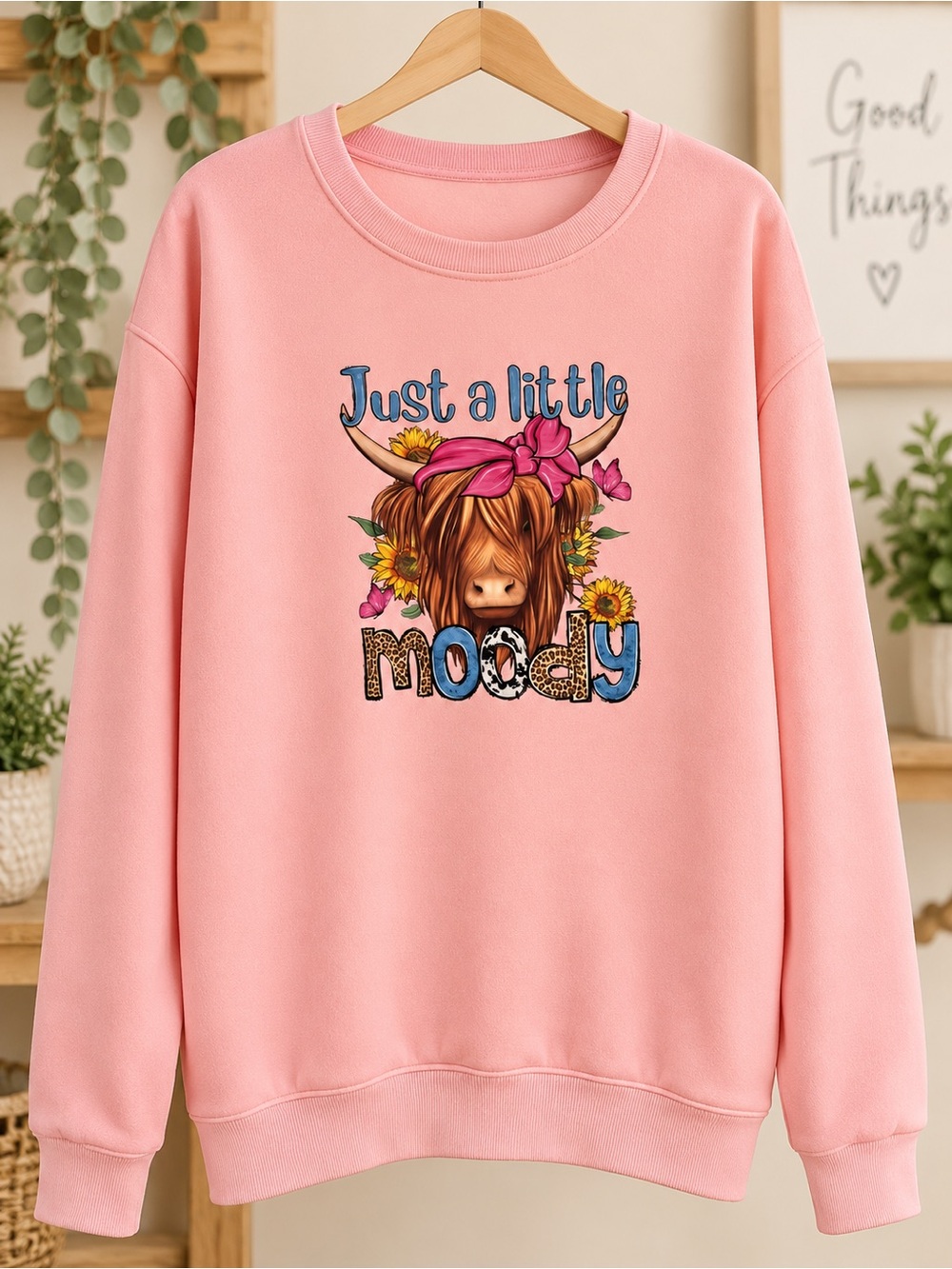 Just a Little Moody Pink Kids Pajama Top